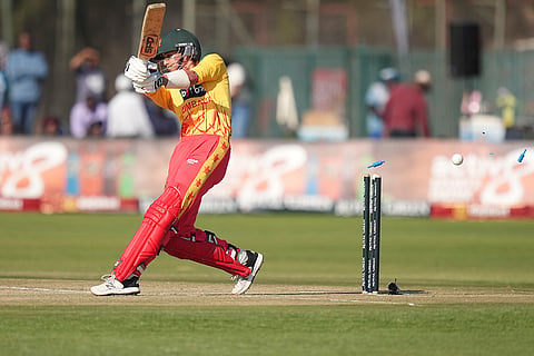 Brian Bennet is bowled out